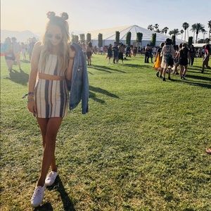 Striped 2-piece skirt and crop top set